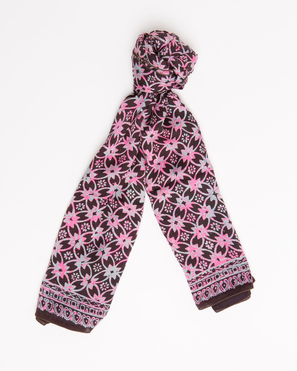 - Black, silver & pink - silk - Buhul