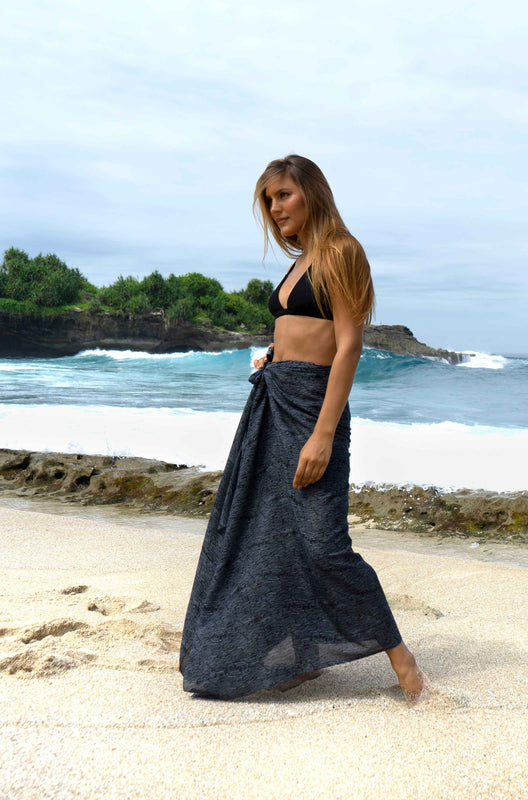 Black  & grey Echo voile ( soft natural cotton)