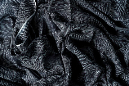 Black  & grey Echo voile ( soft natural cotton)