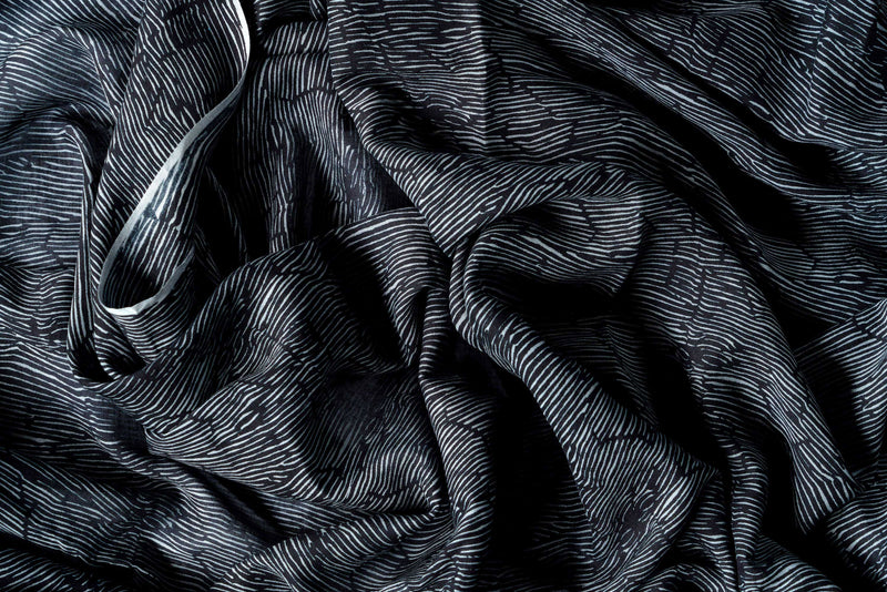 Black  & grey Echo voile ( soft natural cotton)
