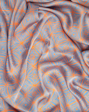 
            
                Load image into Gallery viewer, Blue and apricot silk sarong and scarf
            
        