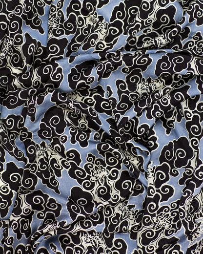 Ikat - Blue  & Black  -silk  NEW
