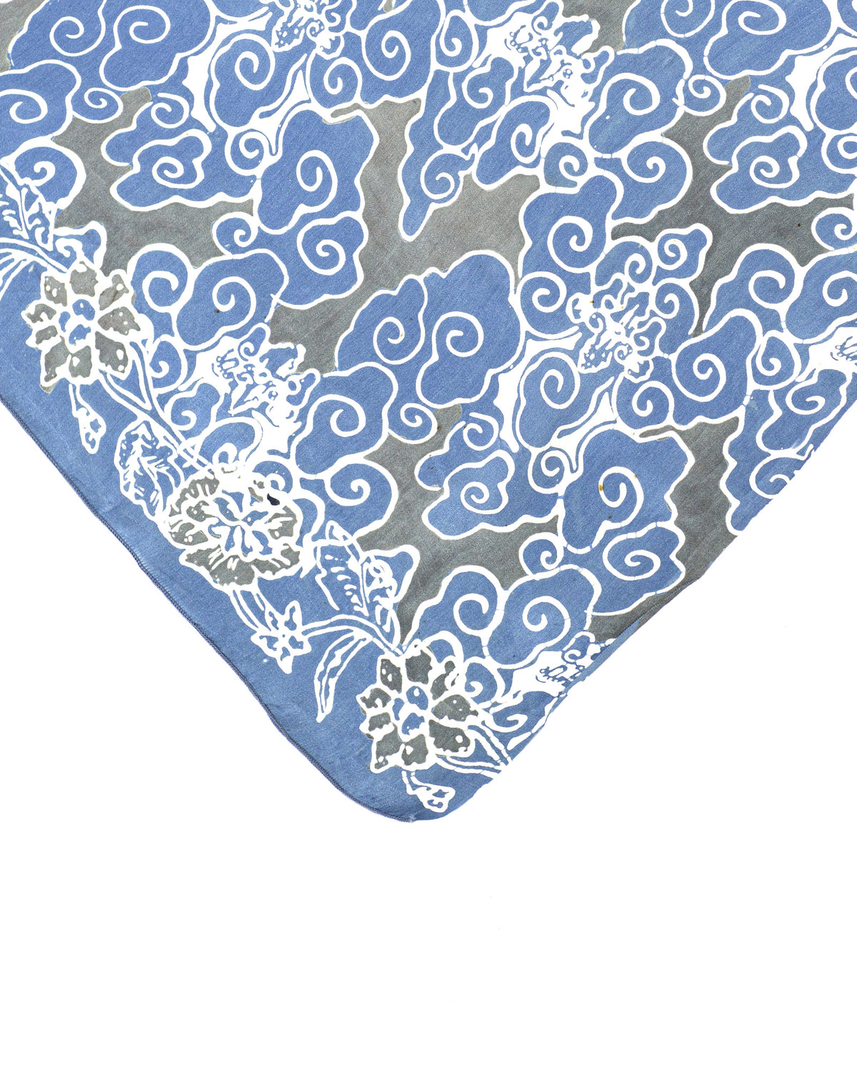 Ikat - Grey Blue   - silk  NEW