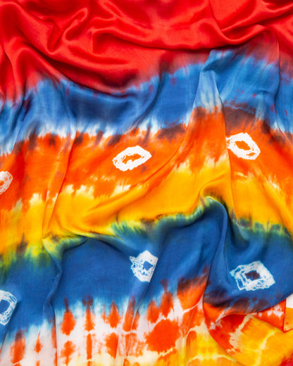 Tie dye silk sarong and scarf