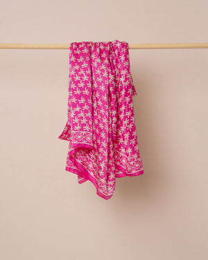 
            
                Load image into Gallery viewer, Pink palm print silk sarong and scarf
            
        