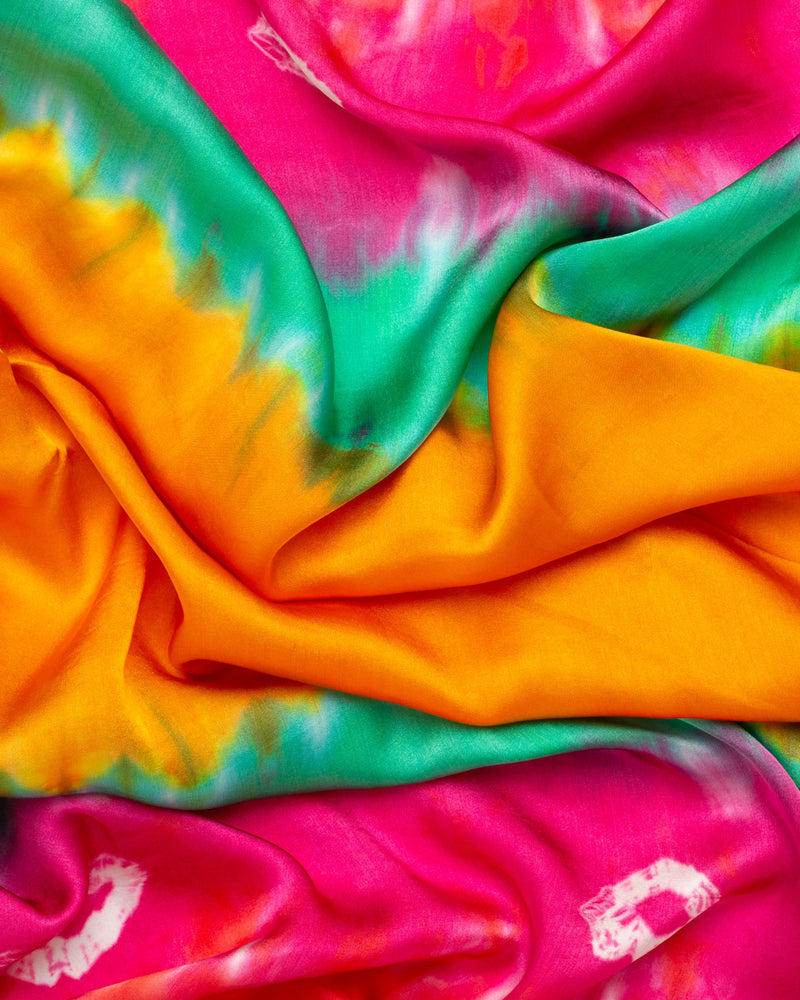 Tie dye silk sarong and scarf