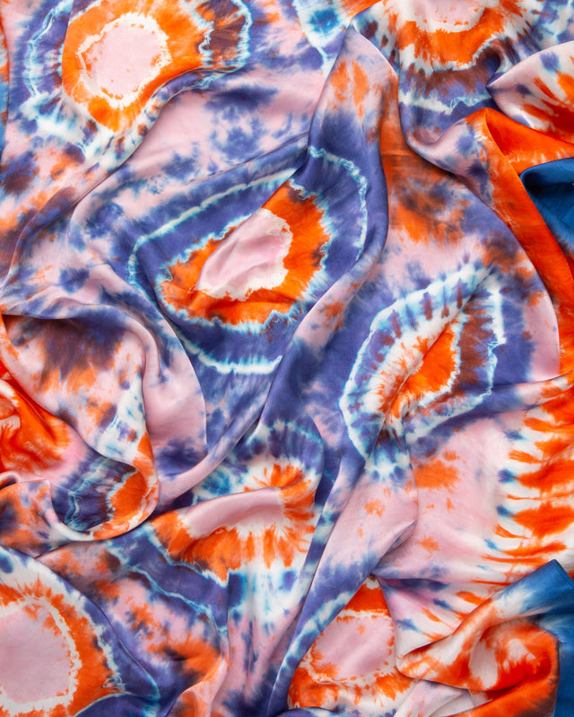 Tie dye silk sarong and scarf
