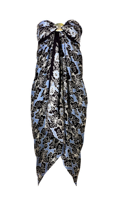 Ikat - Blue  & Black  -silk  NEW