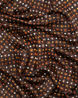 Star burst black and amber silk sarong and scarf