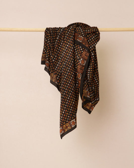 Black, copper & brass - silk