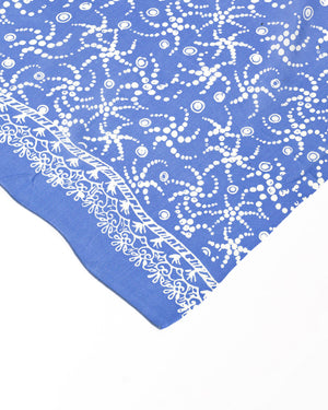 Starfish - china blue  - silk