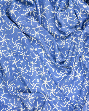 Starfish - china blue  - silk