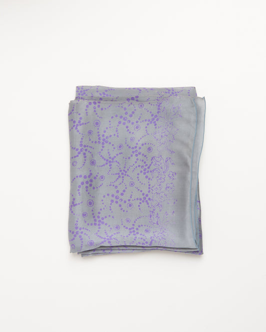 Starfish lavender and silver grey - silk