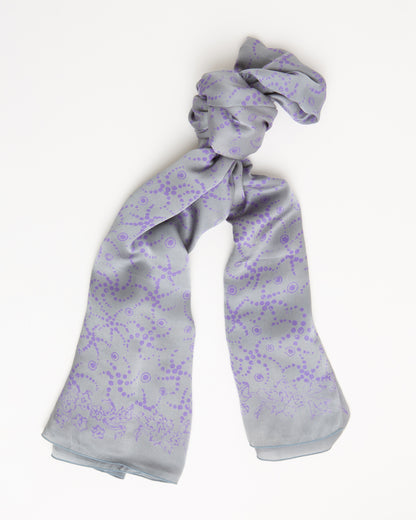 Starfish lavender and silver grey - silk